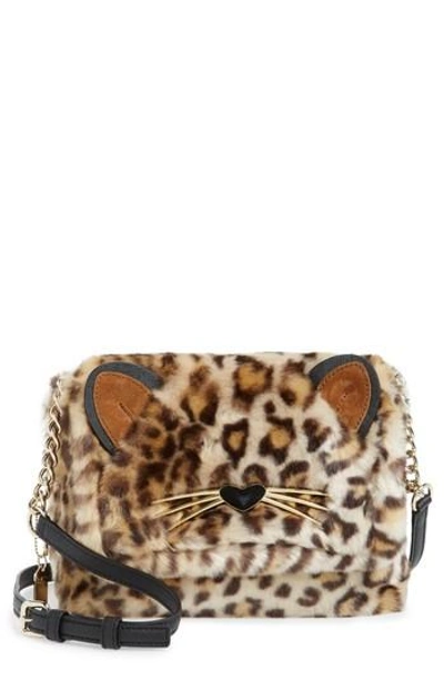 Shop Kate Spade Run Wild Faux Fur Shoulder Bag/muff - Brown In Leopard