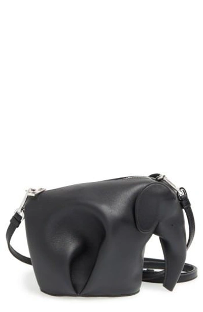 Shop Loewe 'mini Elephant' Crossbody Bag - Black