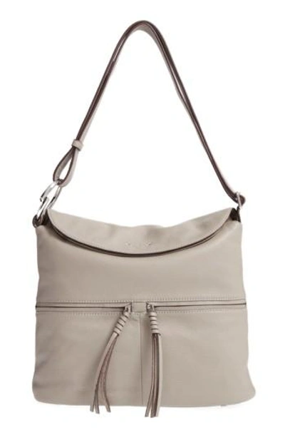 Shop Elizabeth And James Finley Leather Hobo Bag - Grey In Dove Grey