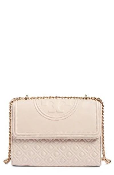 Shop Tory Burch 'fleming' Convertible Shoulder Bag - Beige In Bedrock