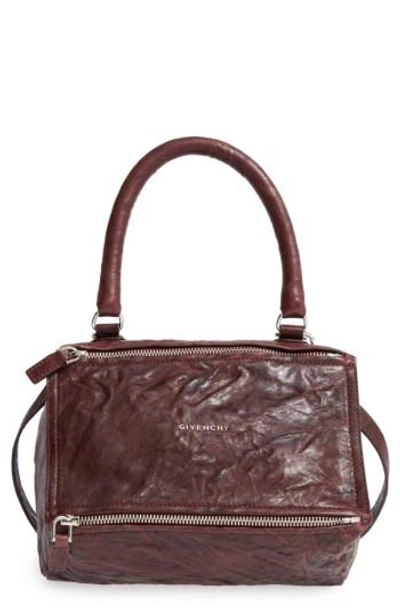 Shop Givenchy 'small Pepe Pandora' Leather Shoulder Bag - Red In Oxblood Red
