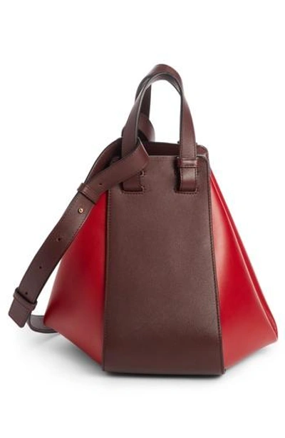 Shop Loewe Small Hammock Leather Shoulder Bag - Red In Oxblood/ Rouge