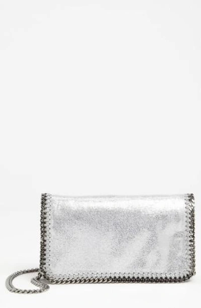 Shop Stella Mccartney 'falabella' Crossbody Bag - Metallic In Silver