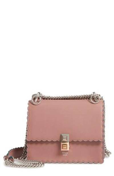 Shop Fendi Small Kan I Scallop Leather Shoulder Bag - Pink In English Rose