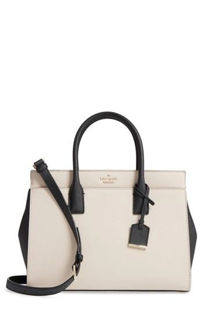 Shop Kate Spade Cameron Street - Candace Leather Satchel In Tusk/ Black