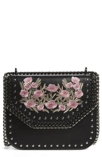 Shop Stella Mccartney Medium Falabella Box Floral Shoulder Bag - Black