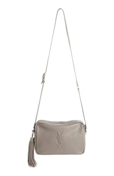 Shop Saint Laurent Small Mono Leather Camera Bag - Grey In Gris Souris