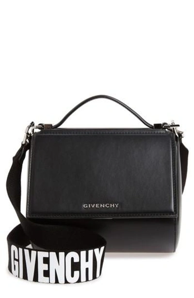 Shop Givenchy Mini Pandora Box Leather Shoulder Bag - Black