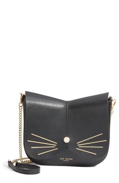 Shop Ted Baker Kittii Cat Leather Crossbody Bag - Black