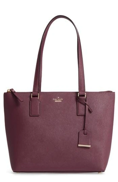 Shop Kate Spade Cameron Street - Small Lucie Leather Tote - Purple In Deep Plum