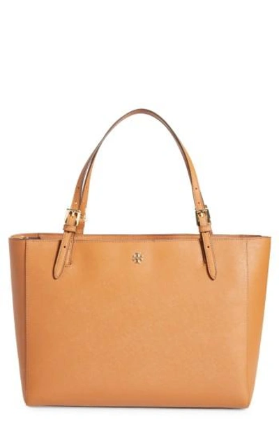 Shop Tory Burch 'york' Buckle Tote - Brown In Luggage