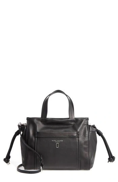 Shop Marc Jacobs Tied Up Leather Shoulder/crossbody Tote - Black