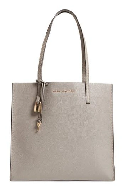 Shop Marc Jacobs The Grind East/west Leather Shopper - Grey In Stone Grey