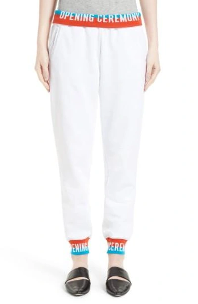 Shop Opening Ceremony Elastic Logo Sweatpants In White