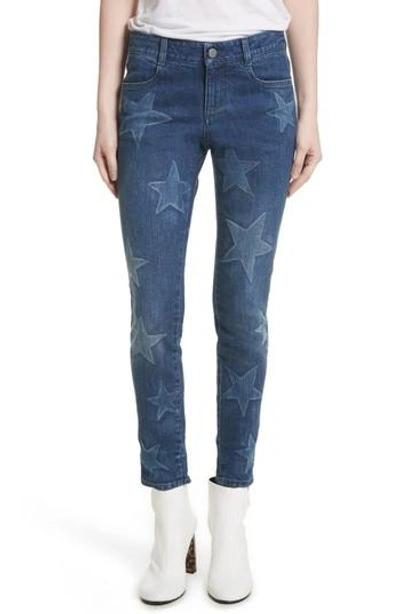 Shop Stella Mccartney Skinny Ankle Grazer Star Jeans In Blue