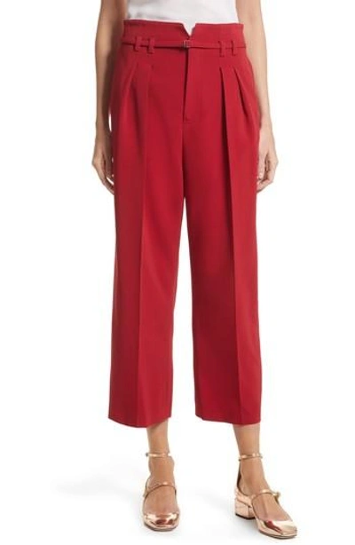 Shop Red Valentino Stretch Crop Pants In Lacca