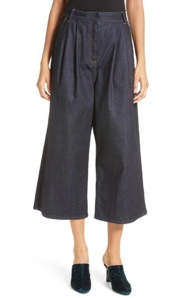 Shop Tibi Sam High Waist Culotte Jeans In Dark Denim