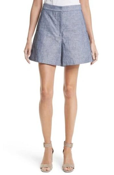 Shop Grey Jason Wu High Waist Double Face Denim Shorts In Light Indigo