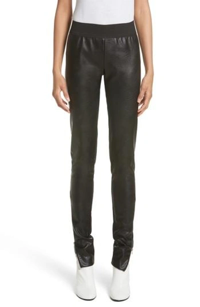 Shop Stella Mccartney Faux Leather Stretch Leggings In Black