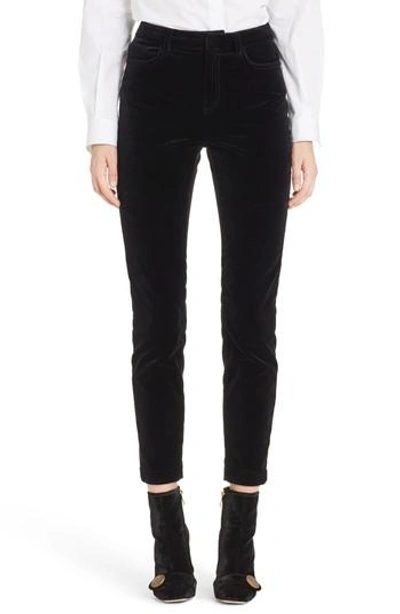 Shop Dolce & Gabbana Velvet Crop Pants In Nero