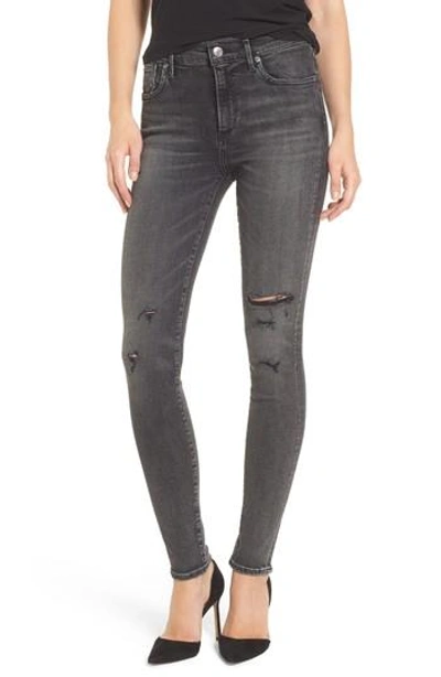 Shop Agolde Sophie High Rise Skinny Jeans In Silence