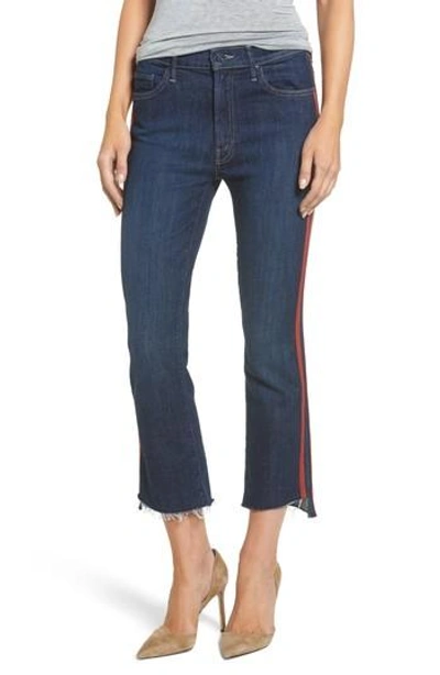 Shop Mother 'the Insider' Crop Step Fray Jeans In Speed Racer