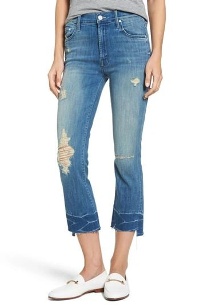 Shop Mother The Insider Frayed Step Hem Crop Jeans In Naughty Intentions