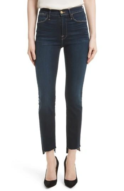 Shop Frame Le High Straight Raw Stagger Jeans In Cabana