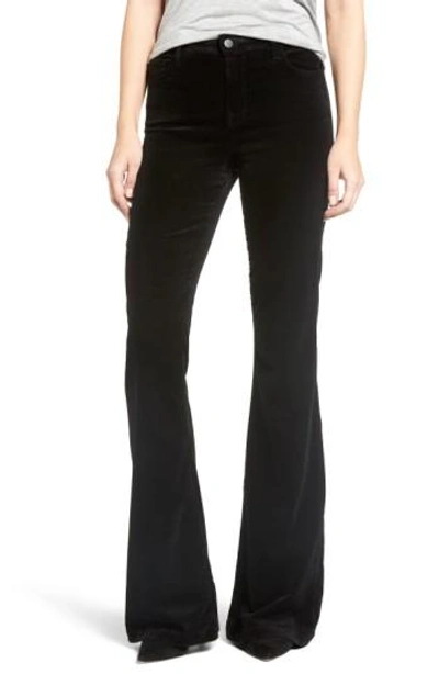Shop J Brand 'maria' Velvet Flare Pants In Black