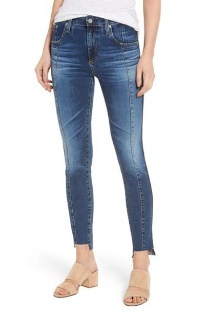 Shop Ag The High Rise Farrah Ankle Skinny Jeans In 10 Years Rhythmic Blue