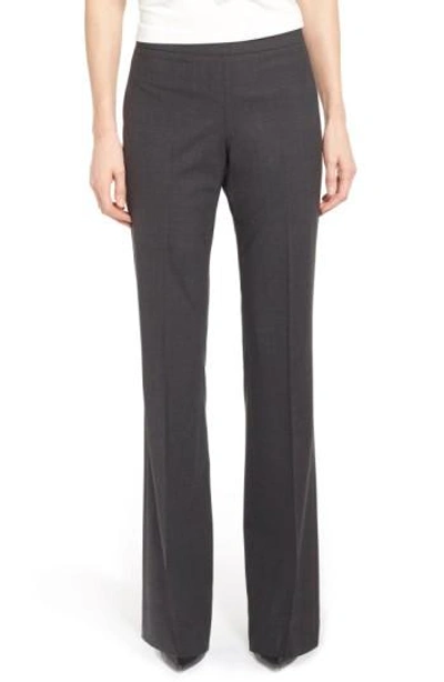 Shop Hugo Boss Tulea Bootcut Stretch Wool Suit Trousers In Charcoal