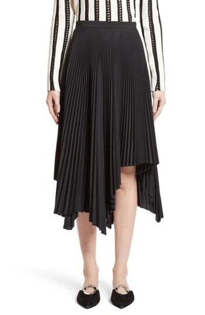 Shop Proenza Schouler Pleated Handkerchief Hem Skirt In Black