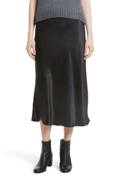 Shop Vince Elastic Waist Slip Skirt In Black