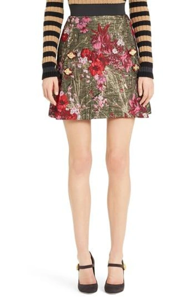 Shop Dolce & Gabbana Metallic Jacquard Miniskirt In Rose Jacquard