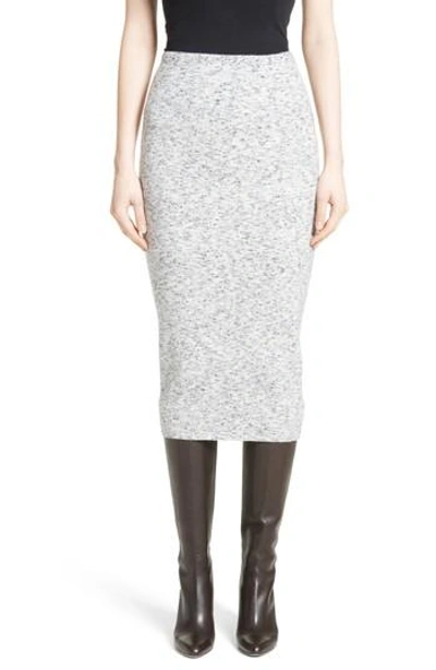 Shop Victoria Beckham Melange Felt Skirt In Grey