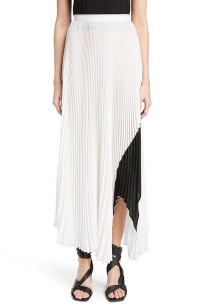 Shop Proenza Schouler Arched Hem Pleated Crepe Gauze Skirt In White