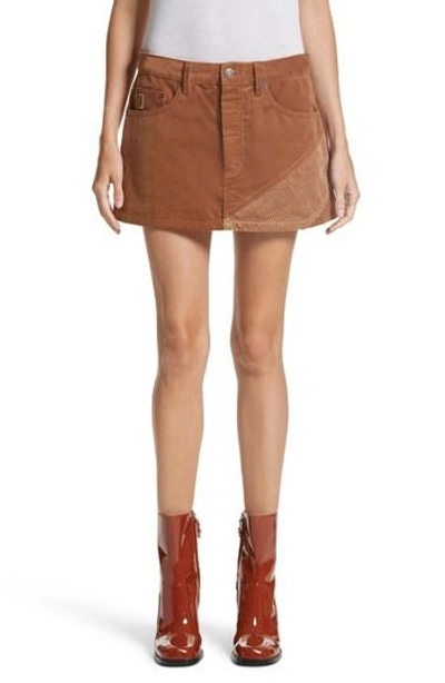 Shop Marc Jacobs Corduroy Miniskirt In Tan