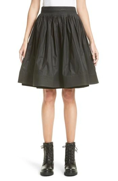 Shop Moncler Gonna Cotton A-line Skirt In Black