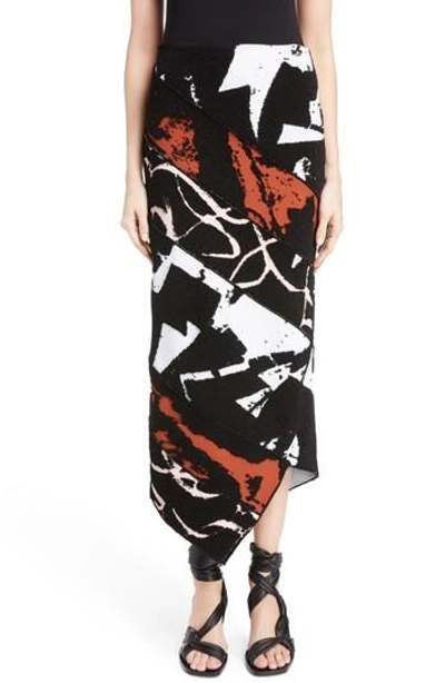 Shop Proenza Schouler Spiral Knit Jacquard Skirt In Black