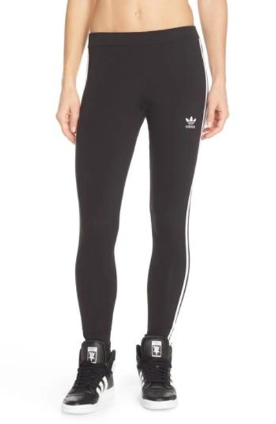 Shop Adidas Originals Originals Logo Leggings In Black/ White