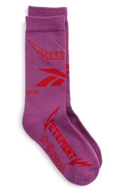 Shop Vetements Metal Crew Socks In Purple