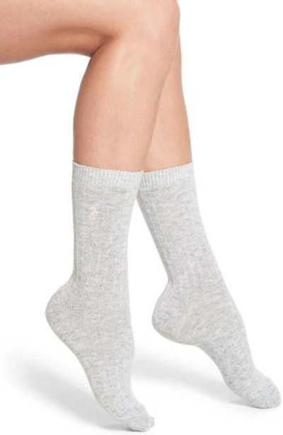 Shop Ralph Lauren Texture Rib Boot Socks In Grey Heather
