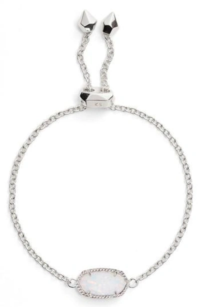 Shop Kendra Scott Elaina Bracelet In White Opal/ Silver