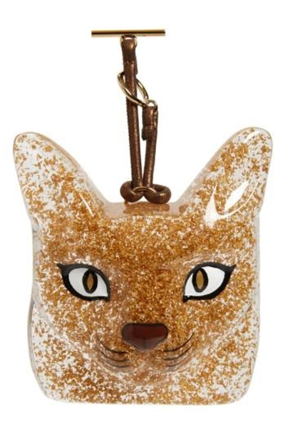 Shop Loewe Cat Face Bag Charm In Gold