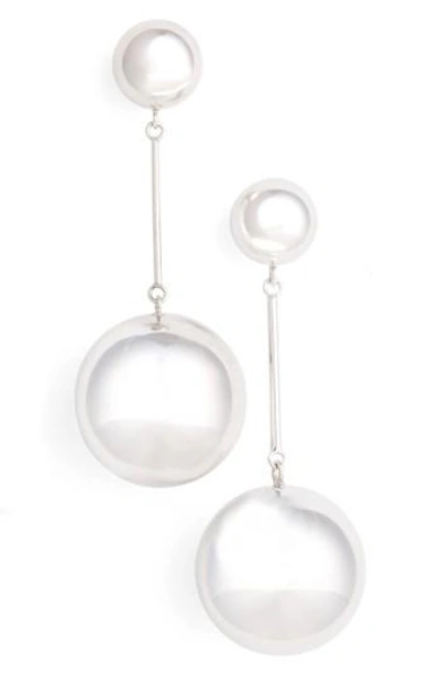 Shop Jw Anderson Sphere Drop Earrings In Silver