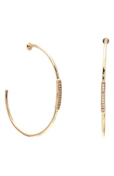 Shop Melanie Auld Pave Hoop Earrings In Gold