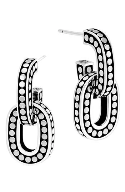 Shop John Hardy Dot Drop Earrings In Silver