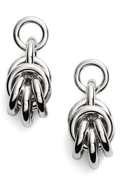 Shop Alexander Wang Knot Drop Earrings In Silver