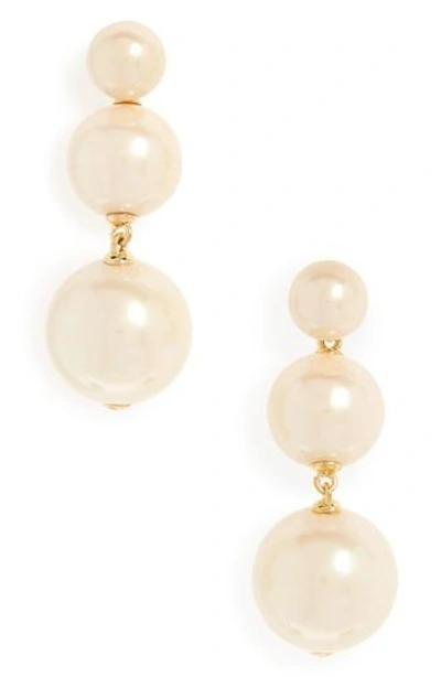 Shop Kate Spade Golden Girl Bauble Drop Earrings In Cream