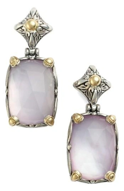 Shop Konstantino 'iliada' Rectangle Double Drop Earrings In Pink